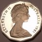 Cameo Proof Australia 1981 50 Cents~Only 86,000 Minted~Kangaroo & Emu~Free Ship
