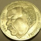 Huge Unc Silver Germany 1975-J 5 Mark~Death Of Friedrich Ebert~Free Shipping
