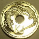 Proof Papua New Guinea 1975 Kina~River And Sea Crocodiles~1st Year~Free Shipping