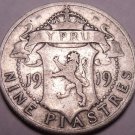 Scarce Silver British Cyprus 1919 (9) Nine Paistres~Free Shipping