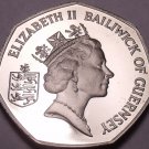 Large Rare Cameo Proof Guernsey 1985 50 Pence~2,500 Minted~Freesia Flowers~Fr/Sh
