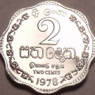 Rare Proof Sri Lanka 1978 2 Cents~Only 20,000 Minted~Scalloped~Free Shipping