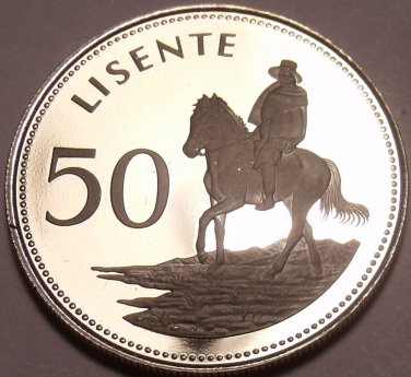 Rare Proof Lesotho 1979 50 Lisente~10k Minted~Equestrian Rider~Free Shipping
