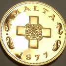 Rare Cameo Proof Malta 1977 Cent~The George Cross~Only 6,884 Minted~Free Ship