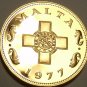 Rare Cameo Proof Malta 1977 Cent~The George Cross~Only 6,884 Minted~Free Ship