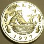Large Rare Cameo Proof Malta 1977 10 Cents~Grand Master~Only 6,884 Minted~Fr/Shi