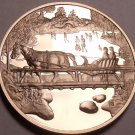 Solid Bronze Proof Franklin Mint Medallion~Winter Magic~Horse Pulling Sleigh~F/S Solid Bronze Proof Franklin Mint Medallion~Winter Magic~Horse Pulling Sleigh~F/S