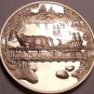 Solid Bronze Proof Franklin Mint Medallion~Winter Magic~Horse Pulling Sleigh~F/S