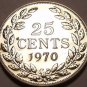 Rare Proof Liberia 1970 25 Cents~Only 3,464 Minted~Free Shipping