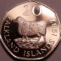 Rare Proof Falkland Islands 1987 20 Pence~2,500 Minted~Romney Marsh Sheep~Fr/Shi