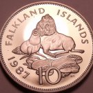 Rare Cameo Proof Falkland Islands 1987 10 Pence~2,500 Minted~Ursine Seal~Free Sh