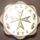 Rare Cameo Proof Malta 1972 2 Mils~Maltese Cross~Only 13,000 Minted~Free Ship