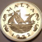 Large Rare Proof Malta 1972 10 Cents~Barge Of The Grand Master~13,000 Minted~F/S Large Rare Proof Malta 1972 10 Cents~Barge Of The Grand Master~13,000 Minted~F/S