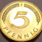 Gem Cameo Proof Germany 1981-F 5 Pfennig~Minted In Stuttgart~91k Minted~Free Shi Gem Cameo Proof Germany 1981-F 5 Pfennig~Minted In Stuttgart~91k Minted~Free Shi