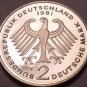 Gem Cameo Proof Germany 1981-F 2 Marks~Konrad Adenauer~91k Minted~Free Shipping