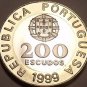Huge Rare Bi-Metal Proof Portugal 1999 200 Escudos~Only 7,000 Minted~Free Ship