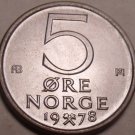 Norway Gem Brillaint Unc 1978 5 Ore~Awesome~We Have Gem Unc Coins~Free Shipping