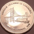 Huge Unc 1976 Windsor Ontario Centennial Medallion~Suspension Bridge~Free Ship