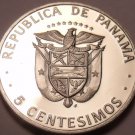 Rare Cameo Proof Panama 1976 5 Centesimos~26,000 Minted~Carlos J. Finlay~Free Sh