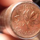 Gem Unc Roll Sealed In 1957 Canada Red Maple Leaf Cents~Free Shipping