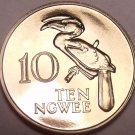 Rare Proof Zambia 1978 10 Ngwee~Crowned Hornbill~Extreme Low Mintage 24,000~Fr/S