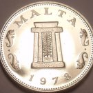 Rare Cameo Proof Malta 1978 5 Cents~Temple Of Hagar Qim~Only 3,244 Minted~Fr/Shi