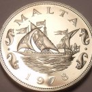 Large Rare Proof Malta 1978 10 Cents~Barge Of The Grand Master~3,244 Minted~Fr/S