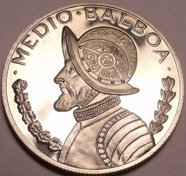 Rare Silver Proof Panama 1969 Half Balboa~Only 14,000 Minted~Awesome~Free Ship