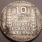 Large Silver France 1934 10 Francs~Minted In Paris~Free Shipping*