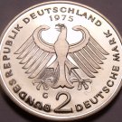 Gem Cameo Proof Germany 1975-G 2 Marks~Theodor Heuss~Only 43,000 Minted~Free Shi Gem Cameo Proof Germany 1975-G 2 Marks~Theodor Heuss~Only 43,000 Minted~Free Shi