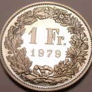 Rare Cameo Proof Switzerland 1979 Franc~Only 10,000 Minted~Fantastic~Free Ship
