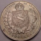 Extremely Rare Unc Brazil 1889 2000 Reis~Fantastic~Pedro II~Free Shipping Extremely Rare Unc Brazil 1889 2000 Reis~Fantastic~Pedro II~Free Shipping