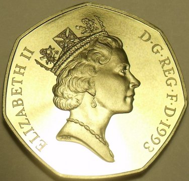 Huge Cameo Proof Great Britain 1993 50 Pence~Proofs Are The Mints Best Work~F/Sh