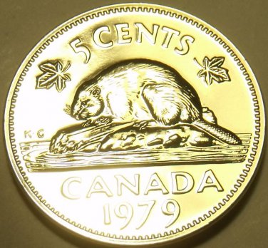 Proof Canada 1979 5 Cents~Beaver Nickel~Excellent~Free Shipping