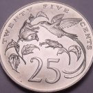 Rare Gem BU Jamaica 1973 25 Cents~Hummingbirds~Only 10,000 Minted~Free Shipping