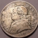 Rare Silver Vatican Papal States 1866-R 1 Lira~Fantastic~Free Shipping