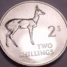 Rare Proof Zambia 1964 2 Shillings~Only 5,000 Minted~Bohor Reedbuck~Free Ship Rare Proof Zambia 1964 2 Shillings~Only 5,000 Minted~Bohor Reedbuck~Free Ship
