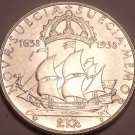 Rare Gem Unc Silver Sweden 1938-G 2 Kronor~Calmere Nyckel~300th Anniv~Free Ship Rare Gem Unc Silver Sweden 1938-G 2 Kronor~Calmere Nyckel~300th Anniv~Free Ship