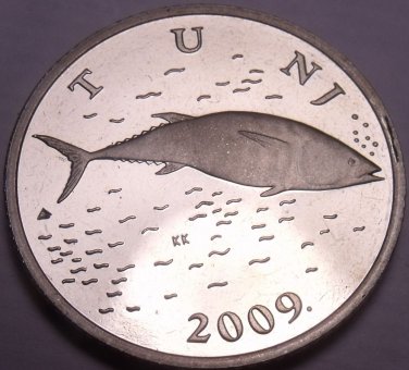 Proof Croatia 2009 2 Kune~Proofs Are The Mints Best Work~Blue Fin Tuna~Free Ship
