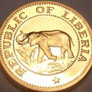 Rare Proof Liberia 1971 Cent~Elephant~Ship~Bird~Palm Tree~Only 3,012 Minted~Fr/S