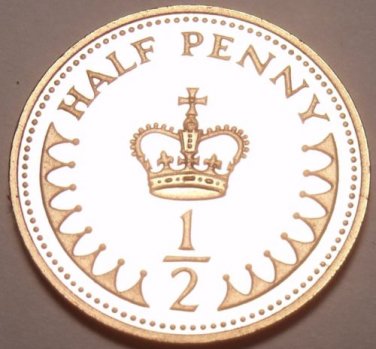 Gem Cameo Proof Great Britain 1984 Half Penny~Only 107,000 Minted~Free Shipping