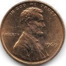 United States Unc 1969-P Lincoln Memorial Cent~Free Shipping