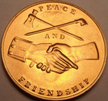 Large Unc George Washington Presidential Medallion~Peace And Friendship~Free Shi