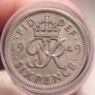 Roll (40 Coins) Great Britain 6-Pence Coins~1940's~50's~60's~Free Shipping