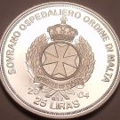Rare Silver Proof Malta 2004 25 Liras~Sovereign Hospital Order~2,988 Minted~Fr/S