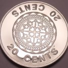 Rare Cameo Proof Solomon Islands 1982 20 Cents~Malaita pendant~1,368 Minted~F/Sh