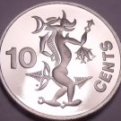 Rare Cameo Proof Solomon Islands 1982 10 Cents~Sea Spirit~1,368 Minted~Free Shi
