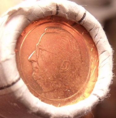 Gem Unc Original Roll (50) Belgium 2000 2 Euro Cents~New Millenium~Brussels~Fr/S