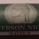 Gem Unc Original Roll US Mint 2003-D Jefferson Nickels~Free Shipping
