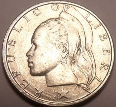 Unc Silver Liberia 1960 10 Cents~1st Year Ever This Type~Free Shipping